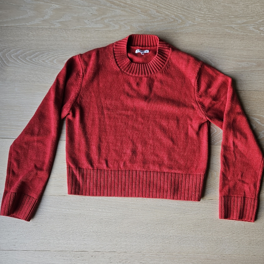 Red reformation boxy cotton sweater